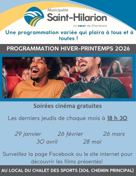 Affiche soirée cinéma gratuite à Saint-Hilarion